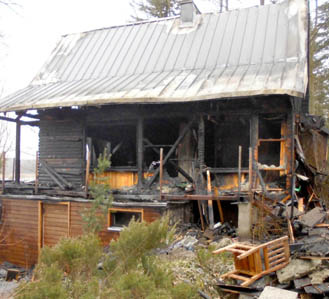 Spłonął domek w Piasutnie